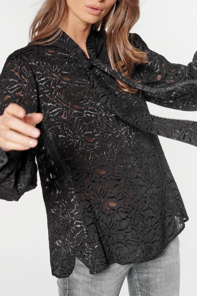 Blouse Rozen en jacquard noir