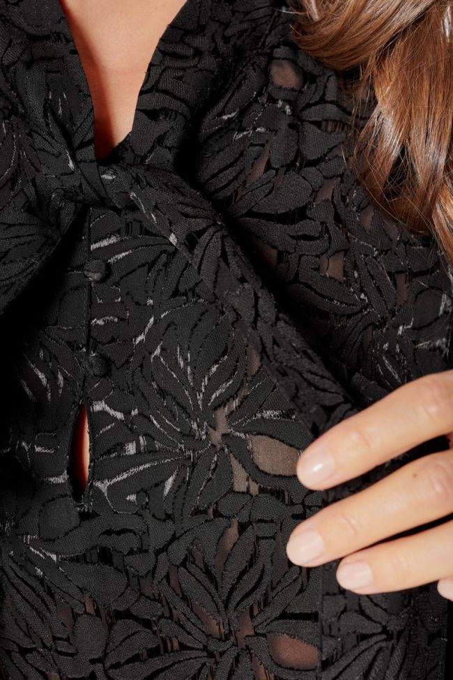 Blouse Rozen en jacquard noir