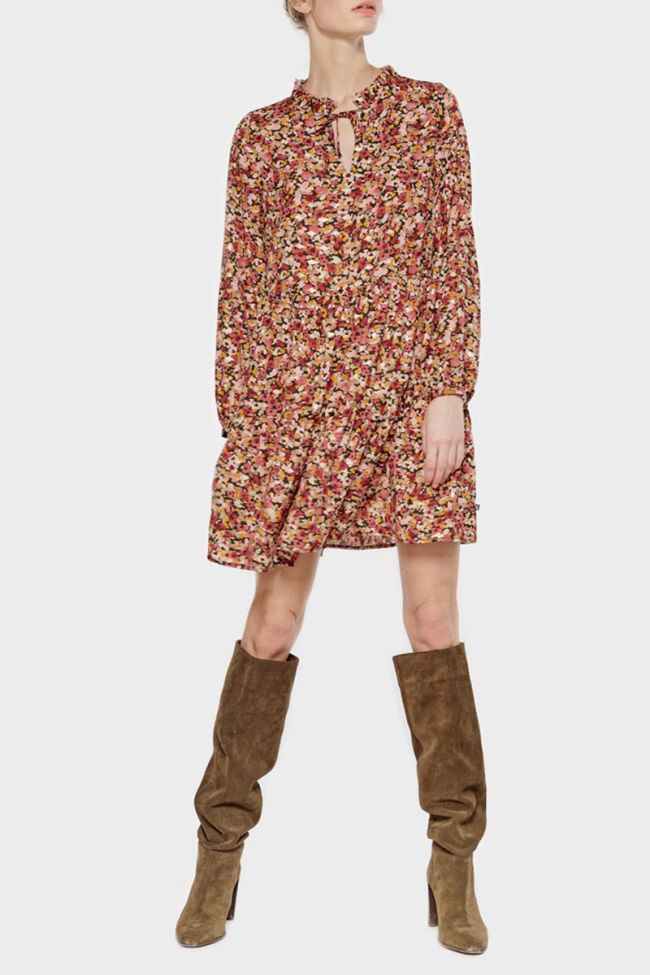 Robe Sun à motif fleuri rose