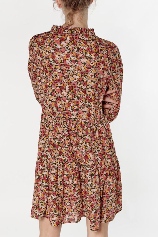 Robe Sun à motif fleuri rose