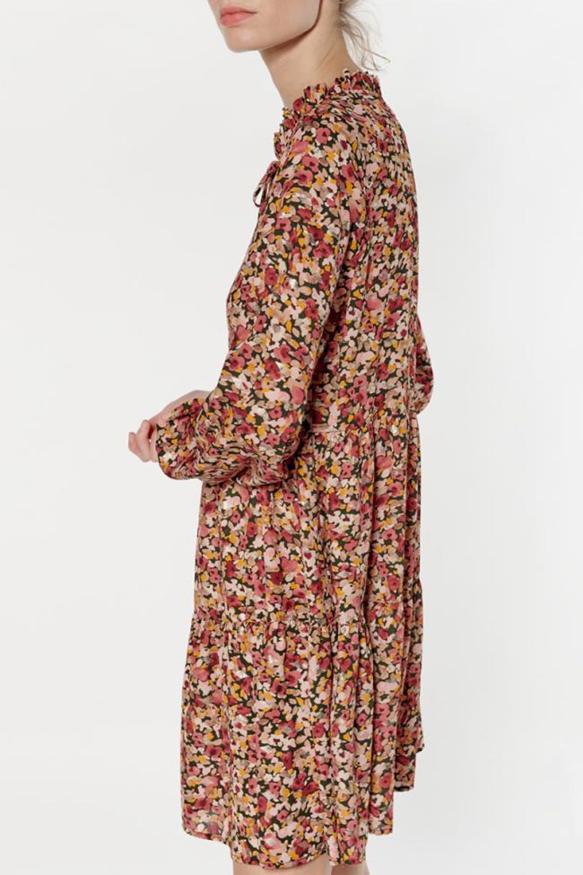 Robe Sun à motif fleuri rose