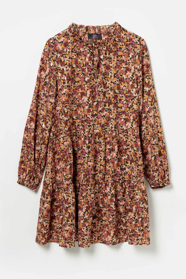 Robe Sun à motif fleuri rose
