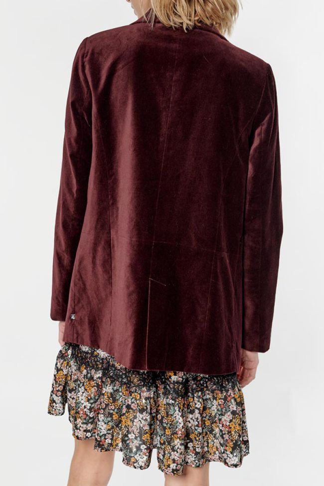 Veste blazer Tamise en velours bordeaux