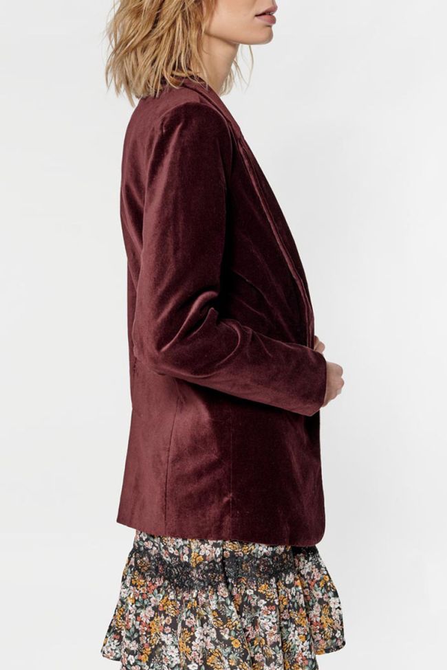 Veste blazer Tamise en velours bordeaux