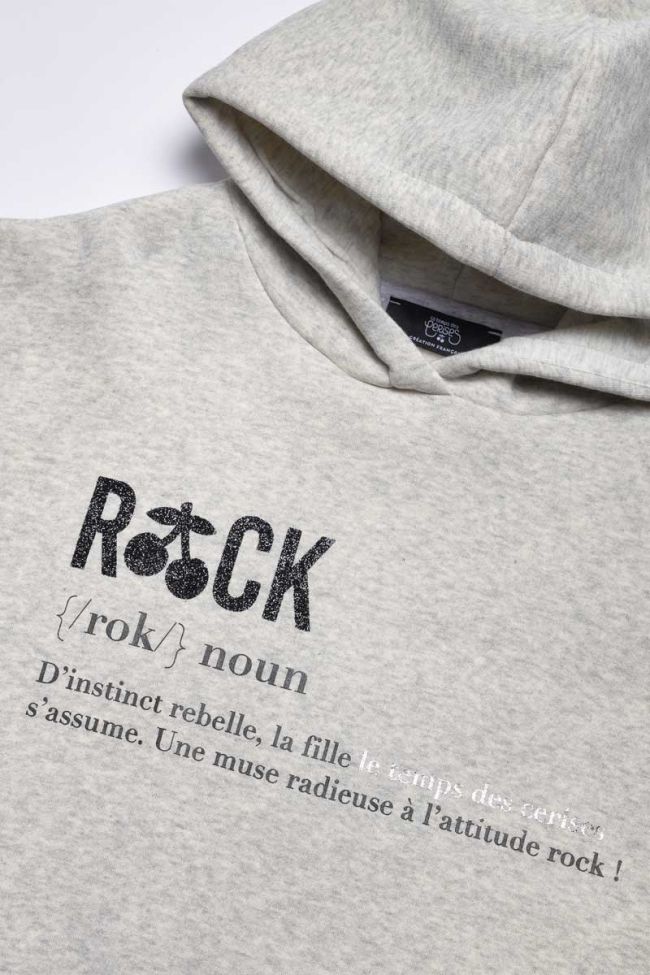 Sweat court Bendgi gris clair imprimé 