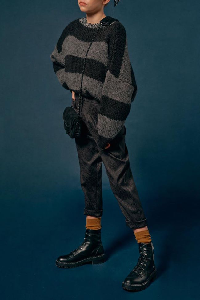 Pull Colombegi à rayures noires et anthracites