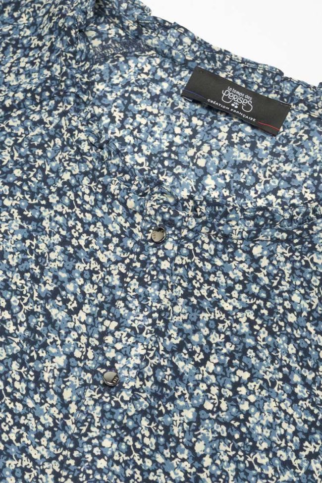 Robe Dikesgi à motif fleuri bleu