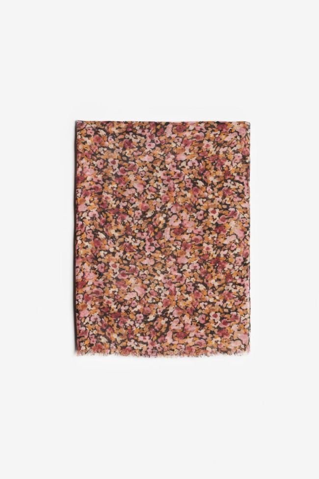 Foulard Musegi à motif fleuri rose