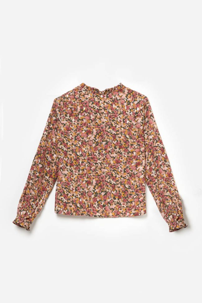 Blouse Rossgi à motif fleuri vieux rose