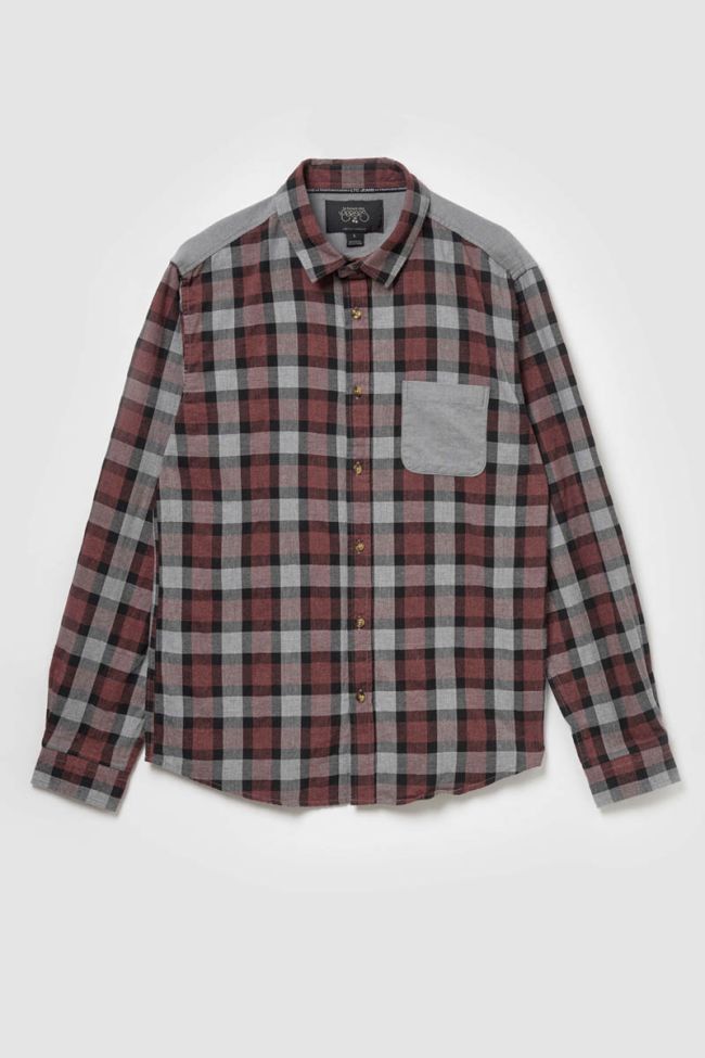 Chemise Balf à carreaux bordeaux et gris