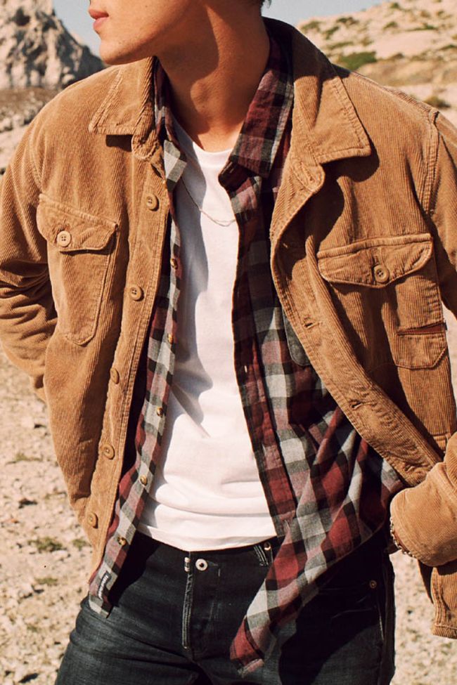 Surchemise Mank en velours camel