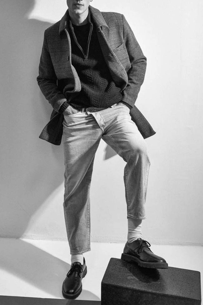 Manteau Medil à carreaux gris et noir