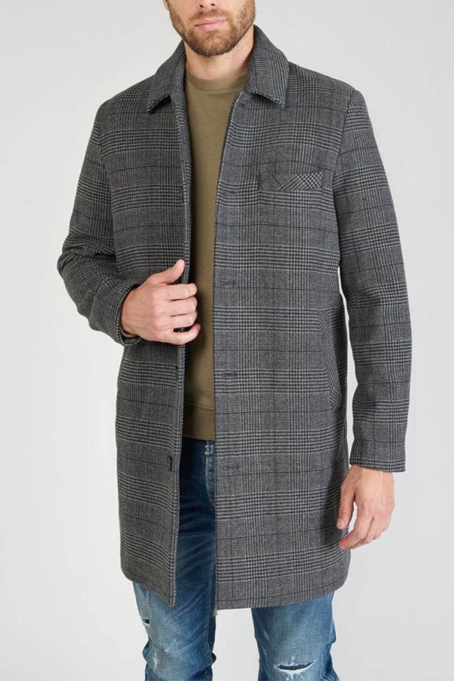 Manteau Medil à carreaux gris et noir