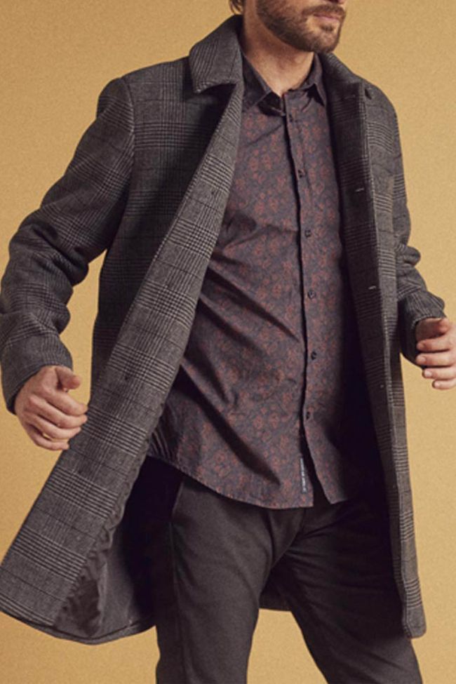 Manteau Medil à carreaux gris et noir