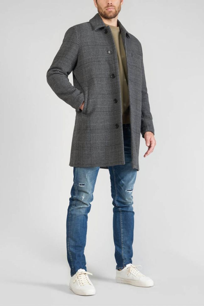 Manteau Medil à carreaux gris et noir