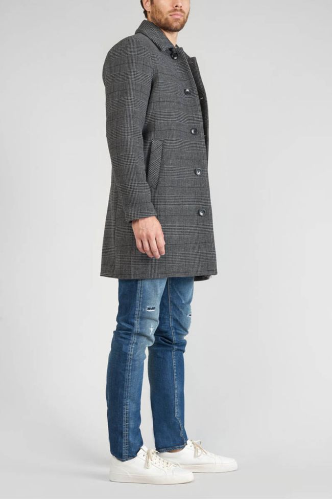 Manteau Medil à carreaux gris et noir
