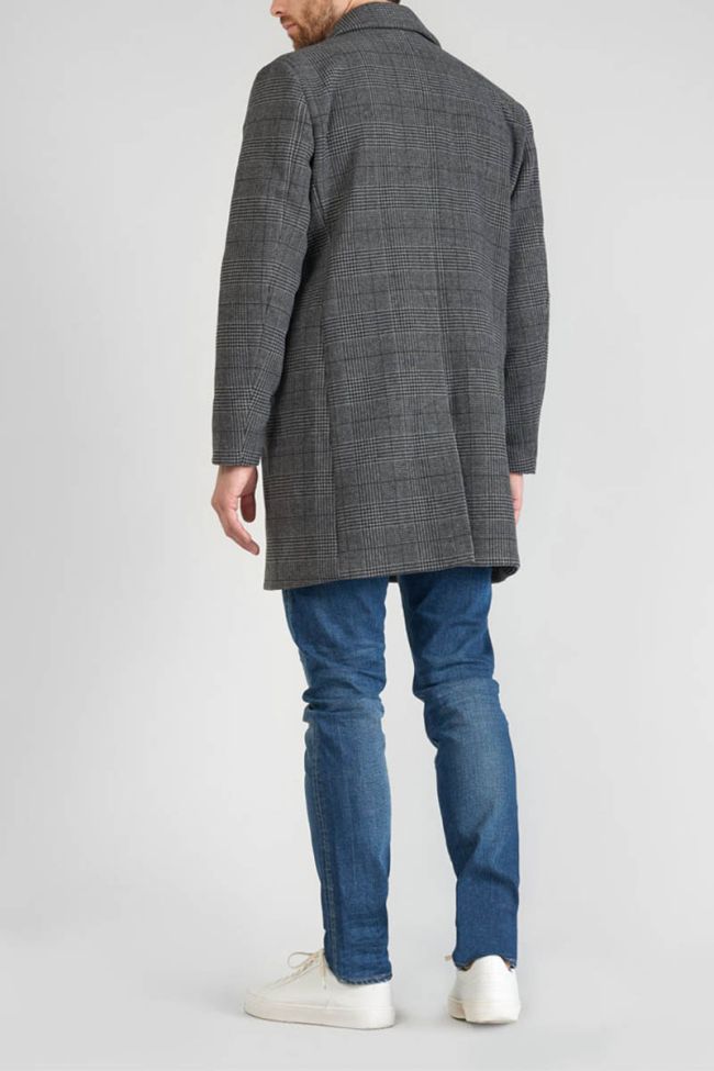 Manteau Medil à carreaux gris et noir
