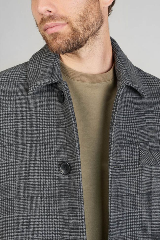 Manteau Medil à carreaux gris et noir