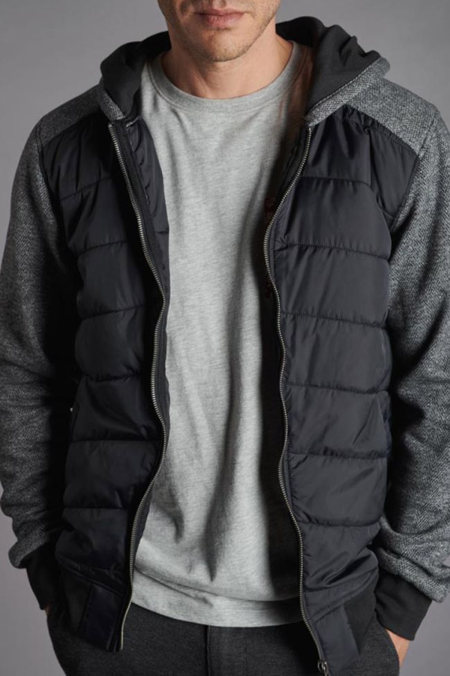 Veste bi-matière Mestre noire et grise