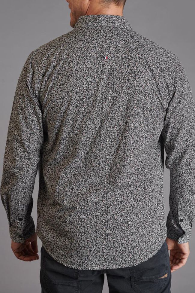 Chemise Navel noire à motif fleuri