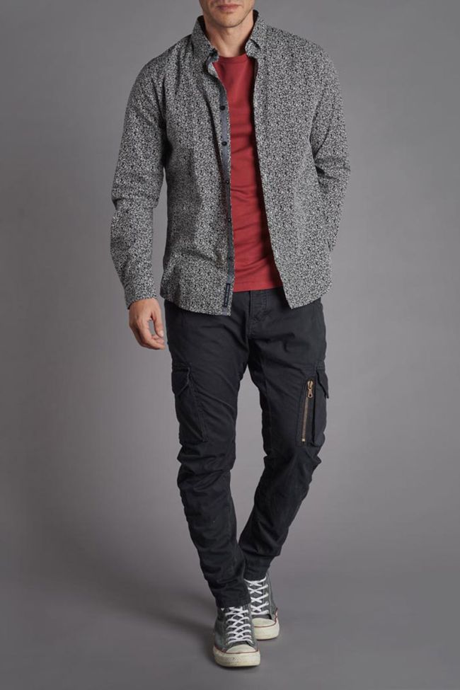 Chemise Navel noire à motif fleuri