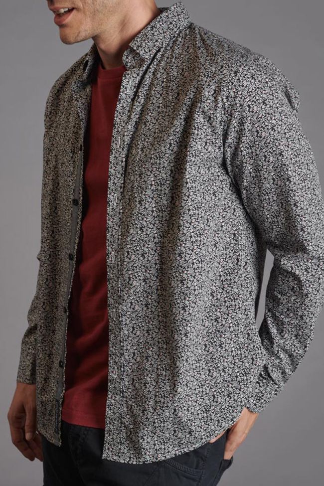 Chemise Navel noire à motif fleuri