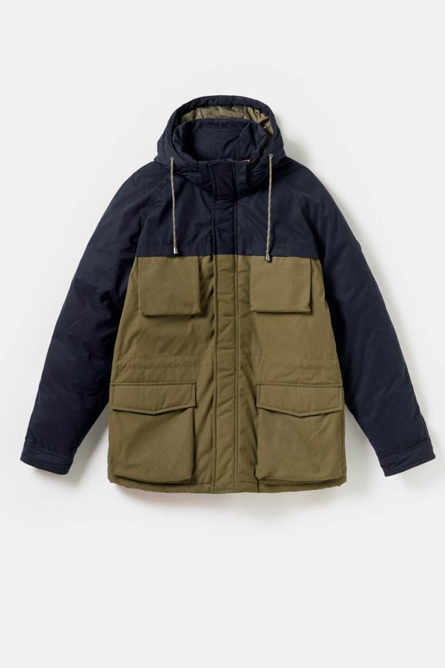 Parka Norel kaki et bleu marine