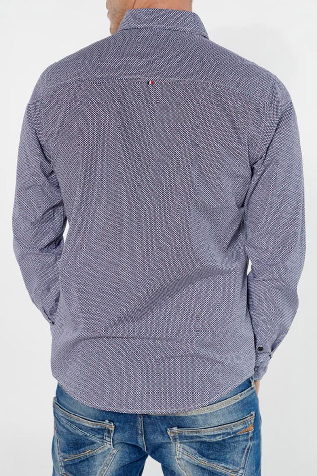 Chemise Pisto bleue marine à motif graphique
