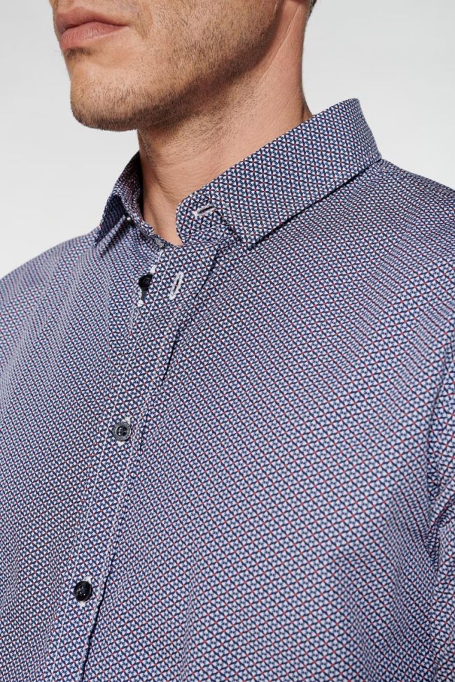 Chemise Pisto bleue marine à motif graphique