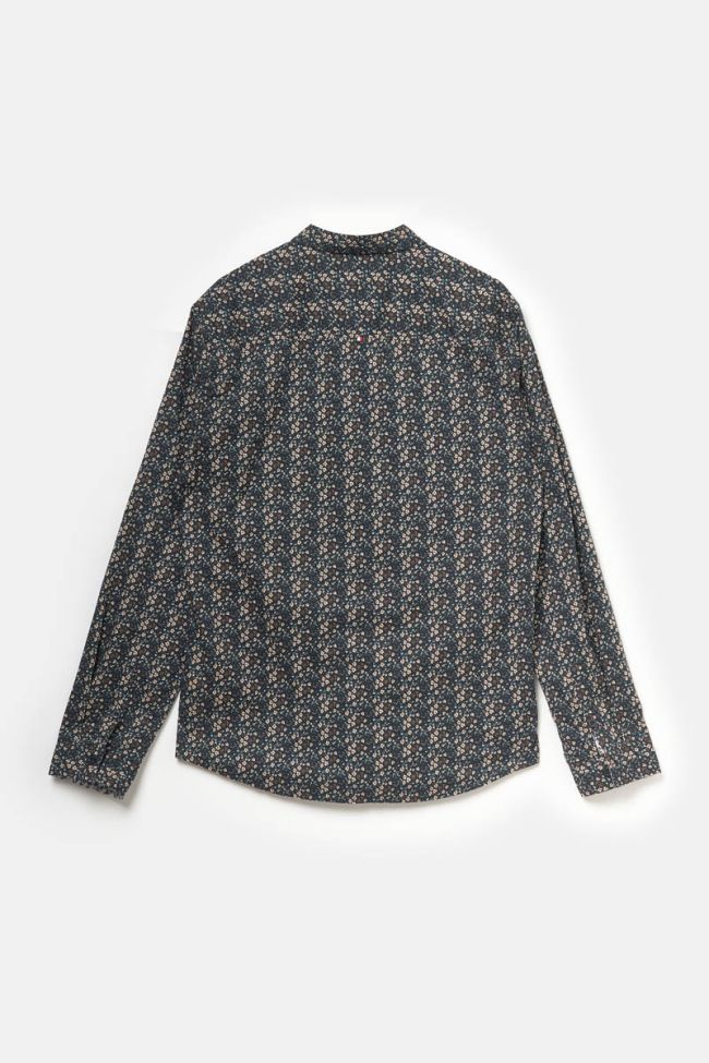 Chemise Selba noire à motif fleuri 