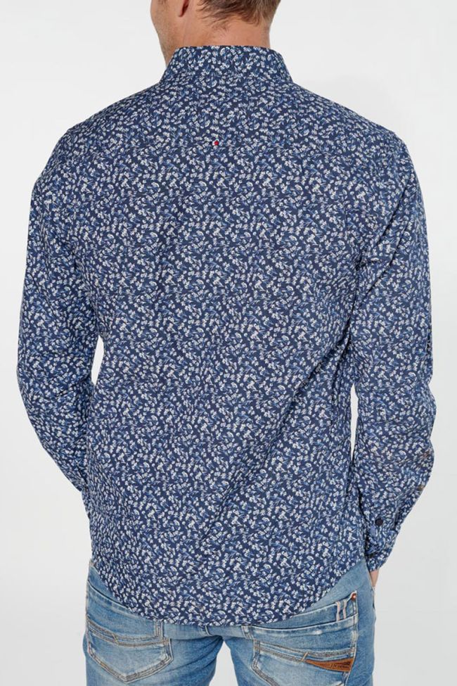 Chemise Sobel bleue marine à motif fleuri