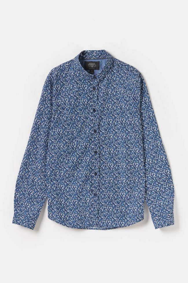 Chemise Sobel bleue marine à motif fleuri