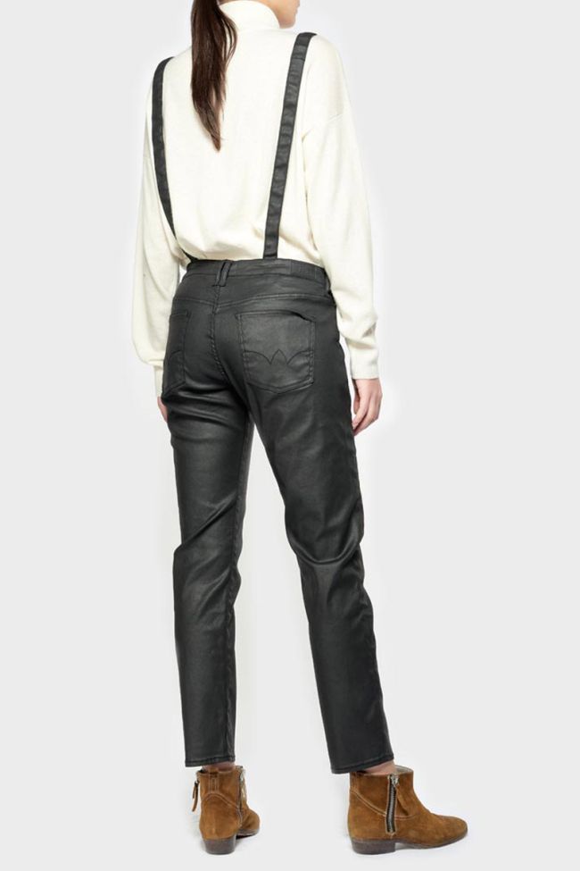 Salopette Ali en jeans noir enduit