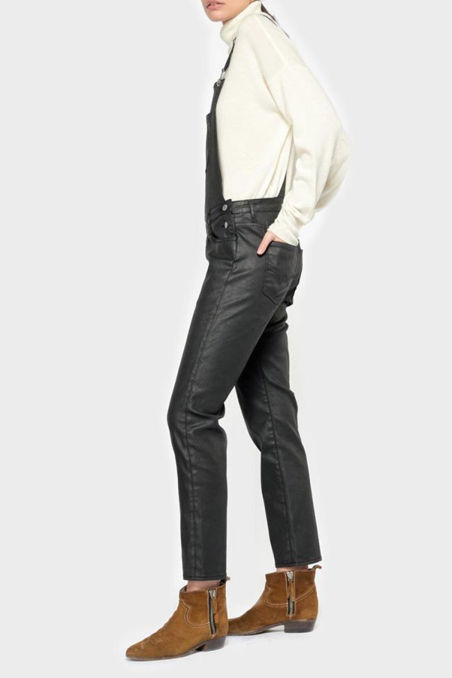 Salopette Ali en jeans noir enduit
