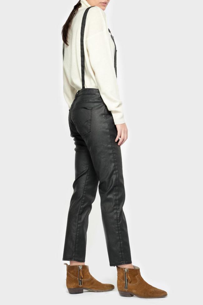 Salopette Ali en jeans noir enduit