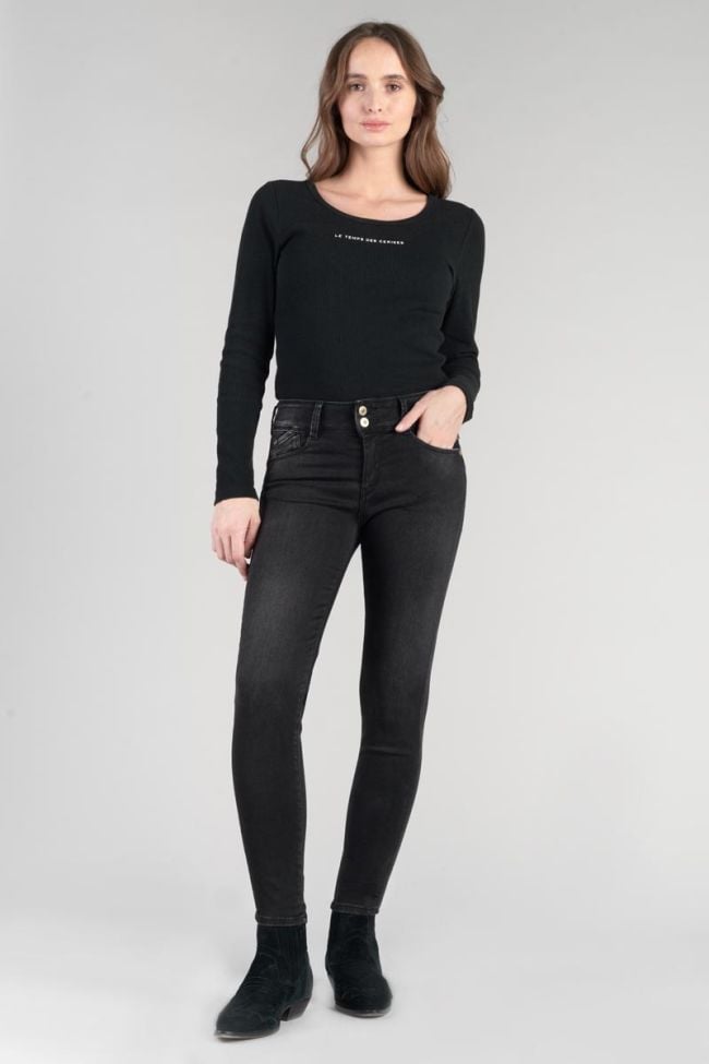 Jeans ultra pulp slim Bari taille haute 7/8ème noir N°1
