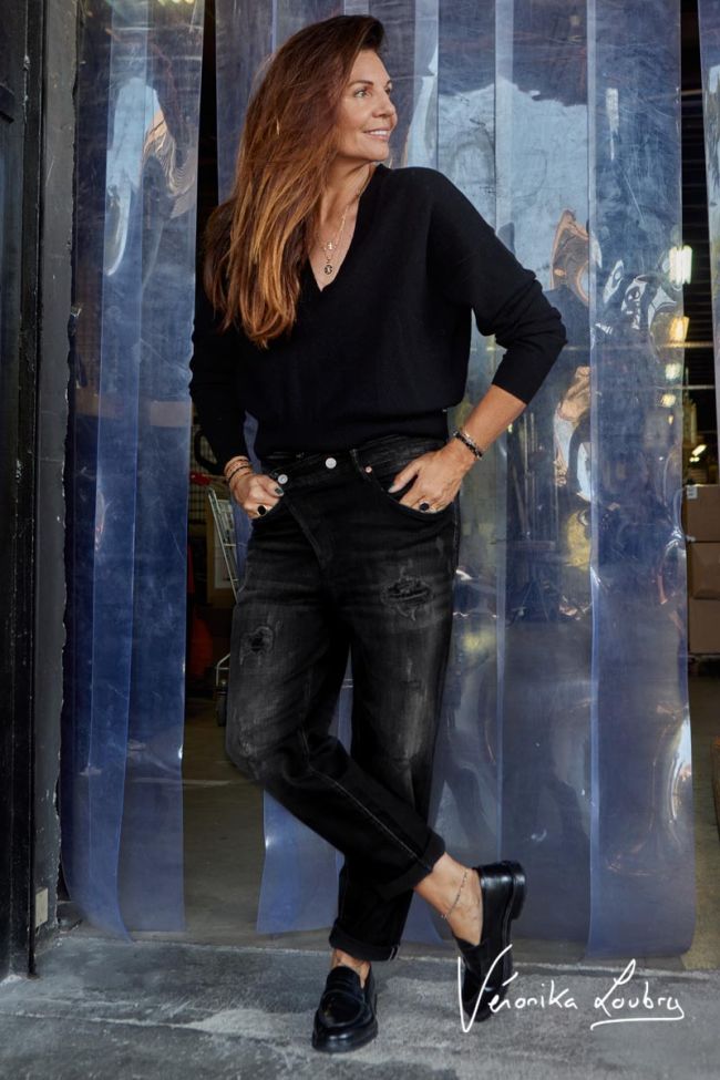 Mary boyfit destroy by Véronika Loubry jeans noir N°1