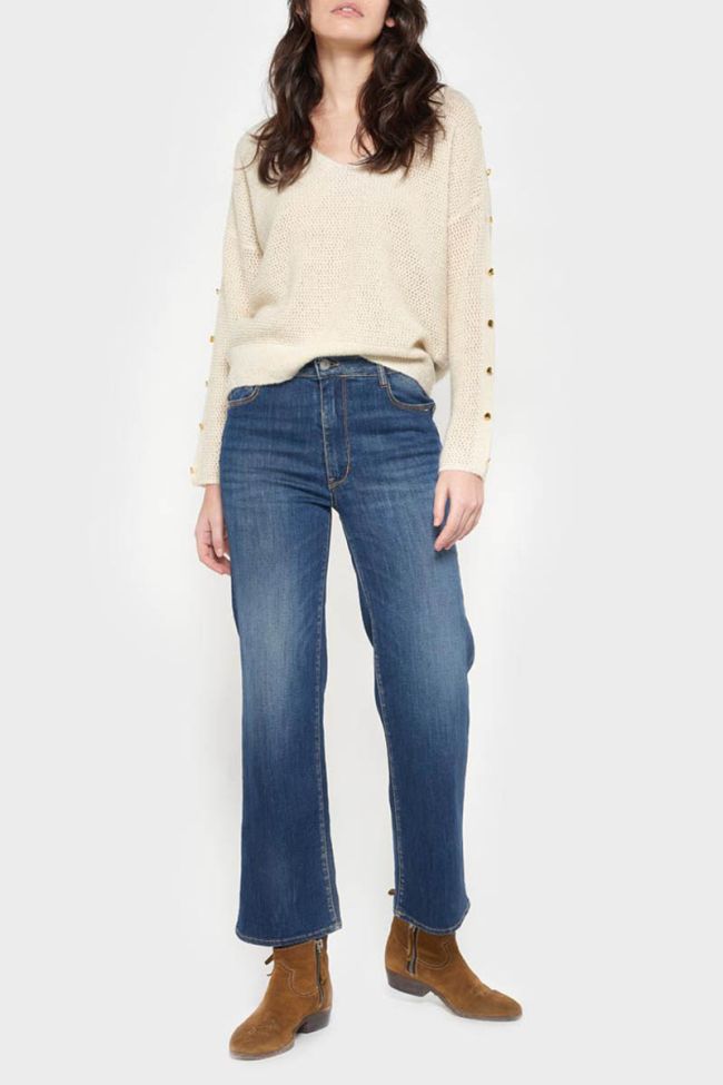 Jeans pulp wide leg taille haute 7/8ème bleu N°2