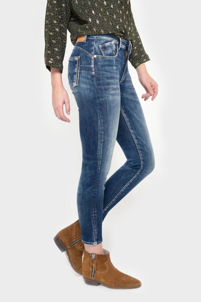 Jeans pulp slim Rho taille haute 7/8ème bleu N°2