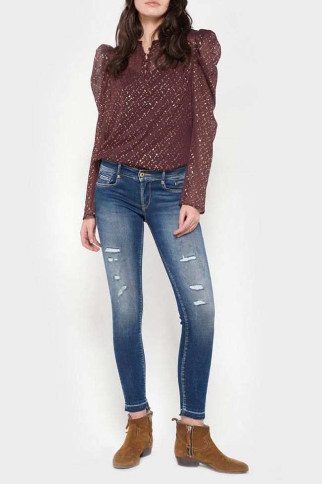 Talara pulp slim 7/8ème jeans destroy vintage bleu N°2