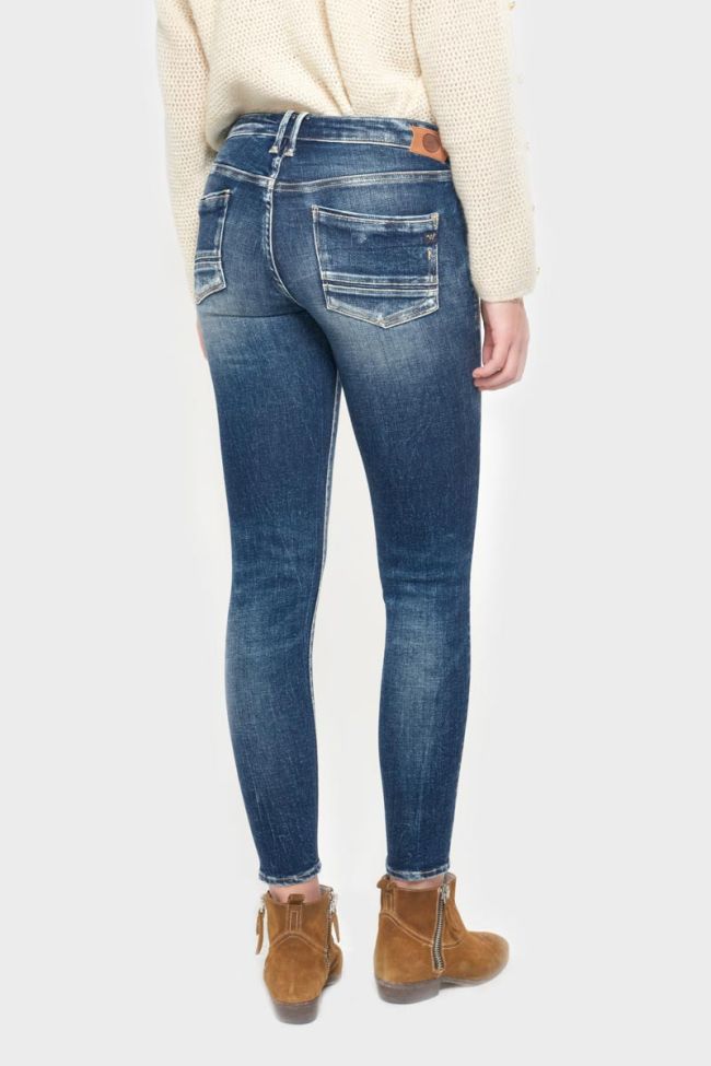 Tiapa power skinny 7/8ème jeans destroy vintage bleu N°2