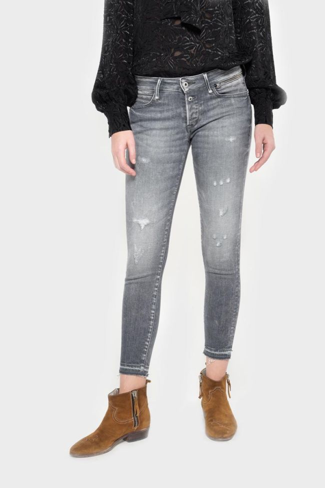 Vibe power skinny 7/8ème jeans destroy gris N°2