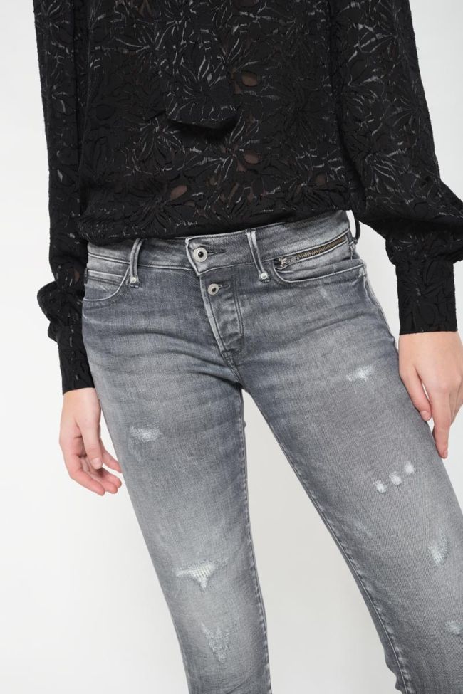 Vibe power skinny 7/8ème jeans destroy gris N°2