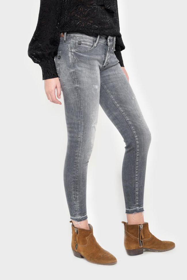 Vibe power skinny 7/8ème jeans destroy gris N°2
