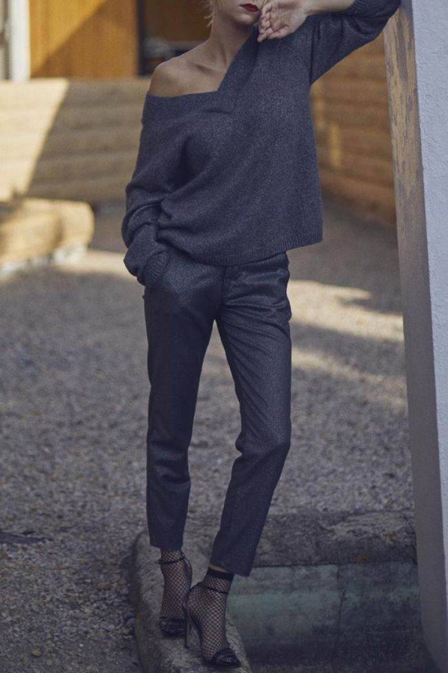 Pantalon Vittoria brillant gris