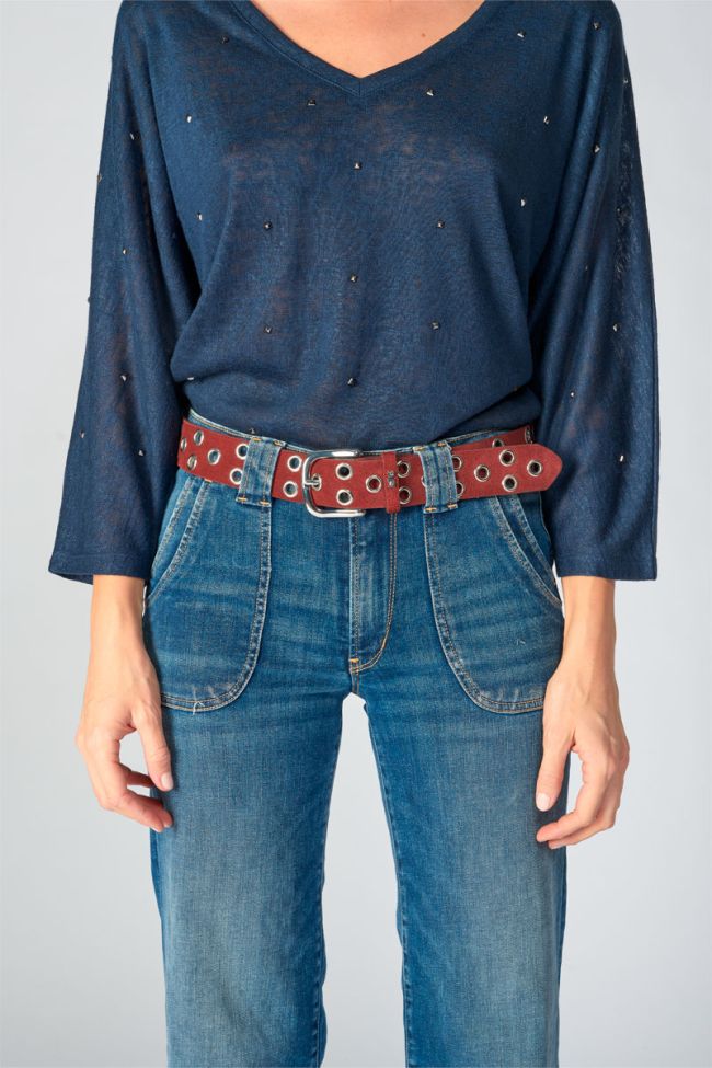 Ceinture Minog en daim lie de vin