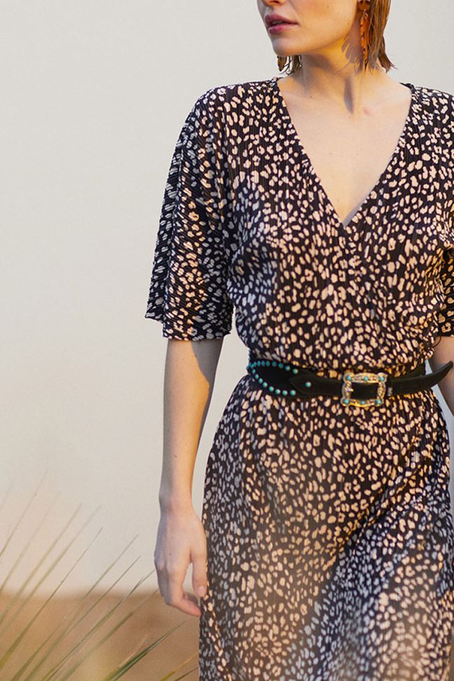 Robe longue Anie à motif léopard