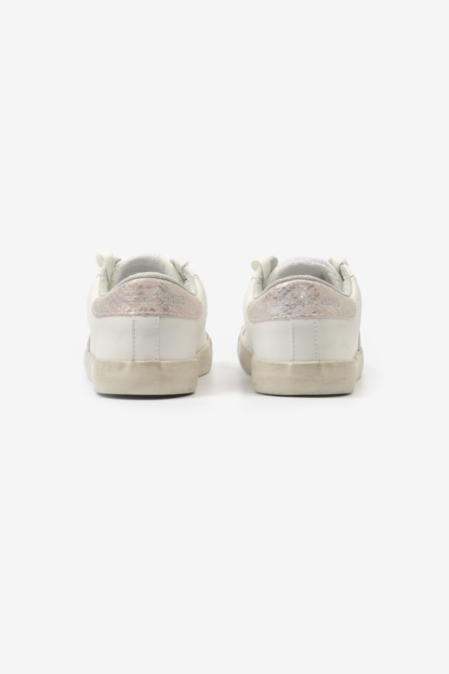 Baskets Austin à motif python beige rosé