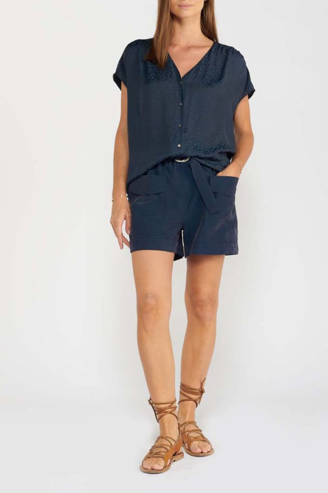 Top Gemma à motif léopard bleu nuit