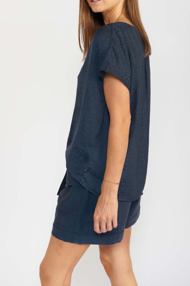 Top Gemma à motif léopard bleu nuit